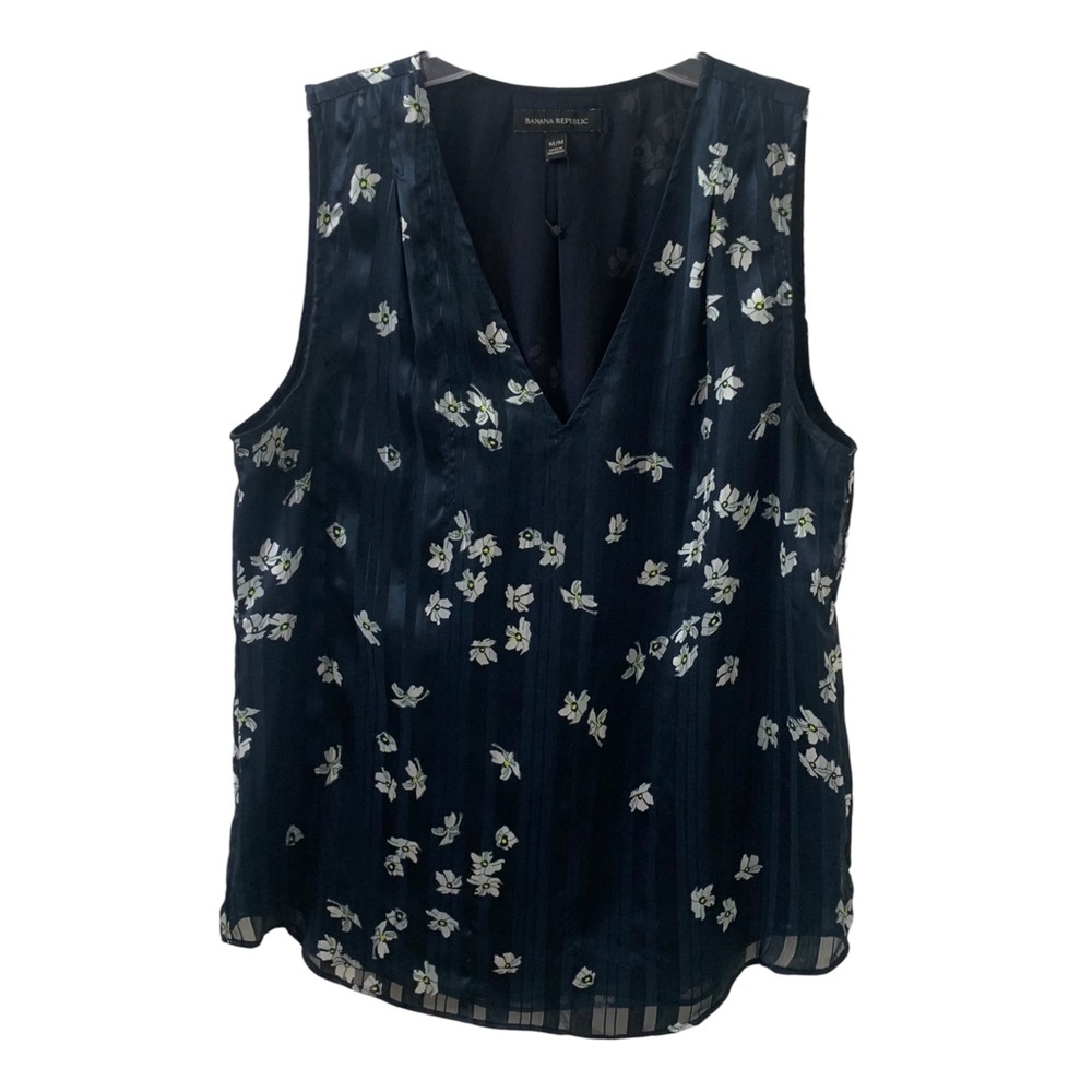 Banana Republic Floral Sleeveless Blouse Top Lined Women’s Medium